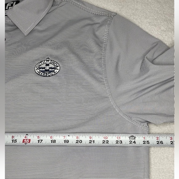 Footjoy FJ Men's Size XL Gray Striped Short Sleeve Polo Golf Shirt - Picture 8 of 8